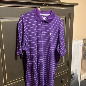 Under Armour, loose, heat gear, purple, collared shirt